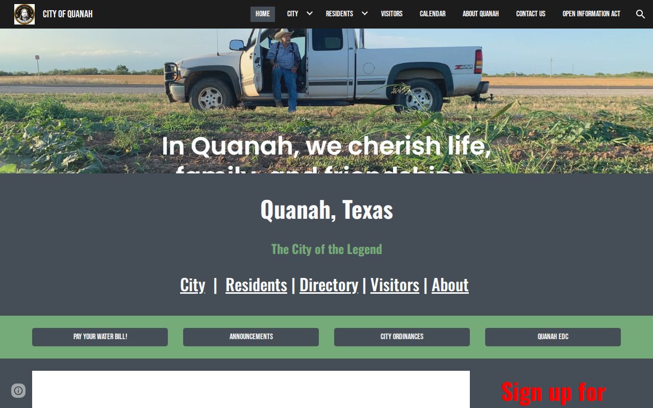 Quanah warrant records: official city contact page for the municipal court route